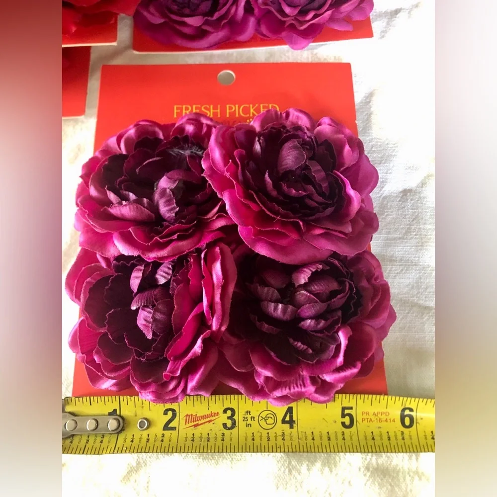 Fresh Picked Summer Jo-Anne’s stock, Red Purple Rose Blossoms Craft Weddings NWT